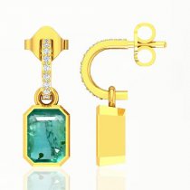 Emerald Octagon 0.67Cts Brilliant Diamond Cluster Pendant In 18K White & Yellow Gold in Jewellery Buy Emerald Octagon 0.67Cts Brilliant Diamond Cluster Pendant In 18K White & Yellow Gold from
